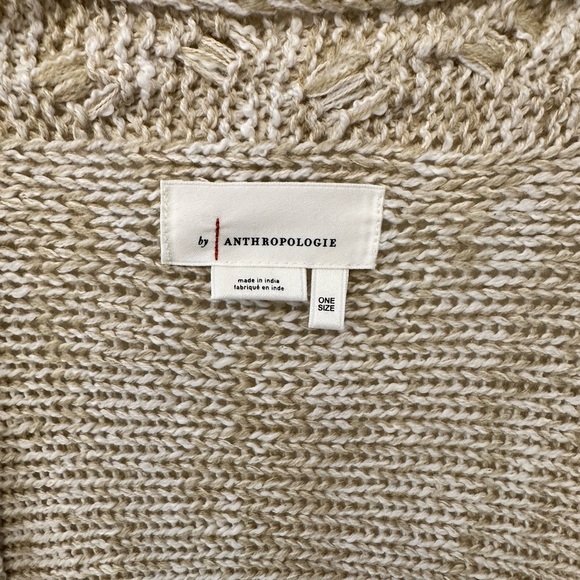 Anthropologie Braided sleeve Cardigan in beige - Picture 3 of 5